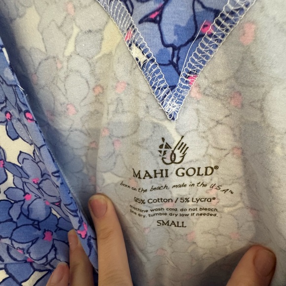 MAHI GOLD Blue and Pink Floral Dress NWT - Picture 2 of 2